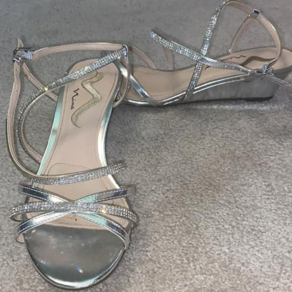 Nina Sparkle Strappy Wedge